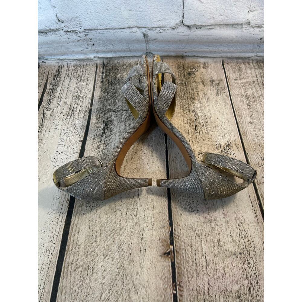 KELLY & KATIE Women’s Gold Sparkle Ankle Strap Heels / Size: 6 - Picture 5 of 14